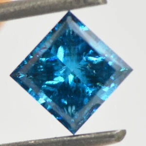 Diamante Corte Princesa Suelto Natural Elegante Azul Certificado SI1 Mejorado 0.96 Quilates - Imagen 1 de 8