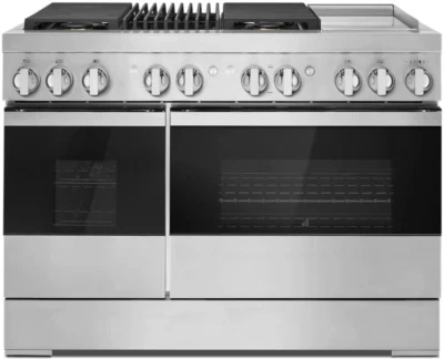 JennAir Noir 48" Acero Inoxidable Inteligente Doble Combustible Gama Profesional - JDRP748HM Foto 1 de 4