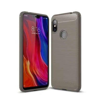 Custodia Protettiva Case Per Xiaomi Redmi Note 6 Cover Bumper Carbonio Grigio - Immagine 1 di 4