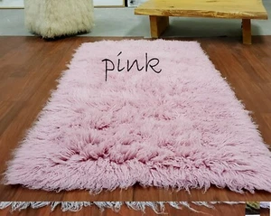 STYLISH 3x5 FLOKATI RUGS ASSORTED COLORS | THICK 3.5" WOOL PILE | WOOL AREA RUGS - Picture 1 of 22