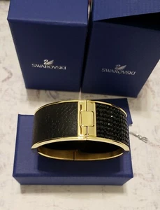Swarovski Intervalle Wide Hinged Bangle Black Crystal Jewelry - Medium - 1160585 - Picture 1 of 10