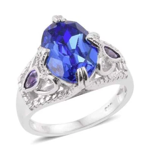 PURPLE RING WITH SWAROVSKI CRYSTALS 7 #size7rings #size7 #purplezirconiarings  - Picture 1 of 10