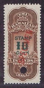 Hawaii R16S OG MNH $10 INGRESOS, SOBREIMPRESIÓN DE MUESTRAS, 1910, CERTIFICADO PF. - Imagen 1 de 2