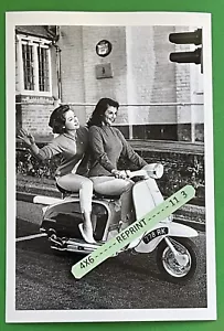 Found 4X6 PHOTO of an Old Cushman or Vespa Motor Scooter Pretty Young Girls - Picture 1 of 1