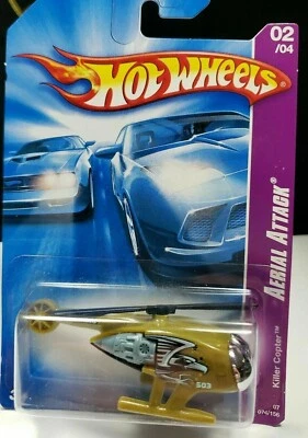 HELICOPTER KILLER COPTER 1/64 HOT WHEELS 2007 AERIAL ATTACK # 02/04 #074/156  - Image 1 of 4