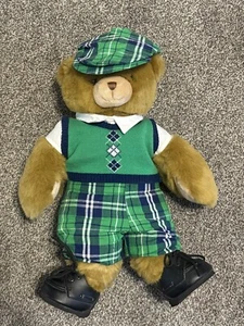 Build a Bear Workshop Unlimited Bear Hugs grün kariert adrette Golf Outfit Schuhe - Bild 1 von 3