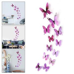 12PCS 3D Glow in Dark Butterfly Wall Stickers Home Sticker Room-Decoration R1P2