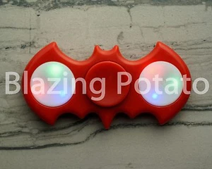 Light Up LED Bat Fidget Hand Spinner Figet Desk Toy Focus EDC ADHD ☆USA☆ RED - Picture 1 of 6