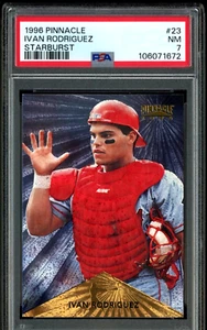 1996 Pinnacle Starburst #23 Ivan Rodriguez Texas Rangers PSA 7 NM - Picture 1 of 2
