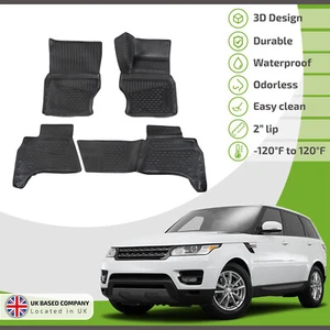 3D Car Mats Rubber Floor Mats For Range Rover Sport 2014-Up 4PCS Allweather - Imagen 1 de 10