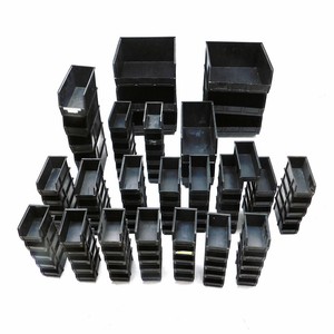 (Mixed Lot Of 101) Olympic Stackable Storage Containers Black Various Sizes