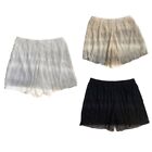 Women Wide Leg Loose Safety Pants Embroidery Striped Lace Slip Shorts Underpants
