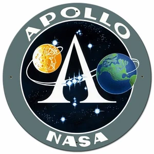 NASA 50th Anniversary Apollo Emblem NEW Metal Sign 28" Diameter AMERICAN STEEL - Picture 1 of 1