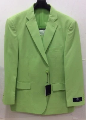 Traje Vittorio St. Angelo Calce Clásico, 2 Botones, Ventilación Lateral, Pantalones Plisados, Verde Manzana Foto 1 de 4