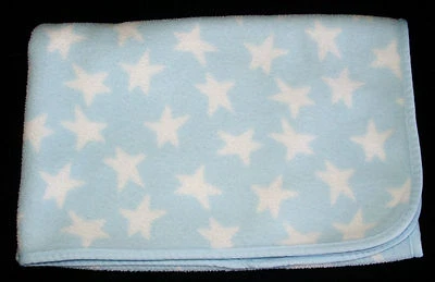 Messages From The Heart Blue White Stars Baby Blanket Fleece  - Image 1 of 2