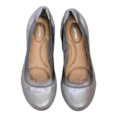 Zapatos planos de ballet Lands End para mujer de ancho ancho ancho cómodos sin cordones metálicos talla 7D Foto 1 de 4