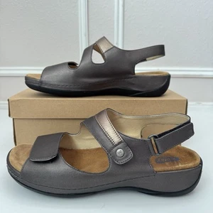 Wolky Liana Beach Cartago Leather Adj. Sandals Brown Taupe EU 41 10.5 - Picture 1 of 9