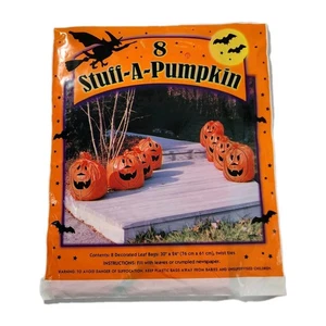 Vintage Stuff-A-Pumpkin Jack-O-Lantern Lawn Halloween Yard Decoration 8ct NWT - Picture 1 of 5