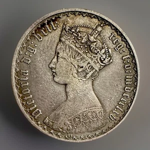 1865 ,Victoria Gothic Florin, Extremely Rare (R3) Colon After Date Variety,AEF - Picture 1 of 2