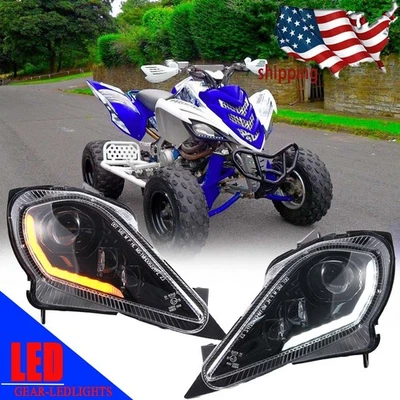 for Yamaha ATV Raptor YFZ 450 700R YFM 250 350 700 2006 - 2023 LED Headlights - Image 1 of 4