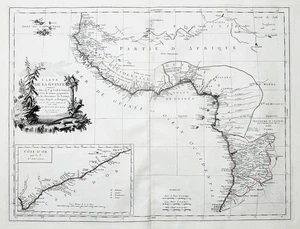 Carte De L'Afrique De L'Ouest Guinée Ghana Sierra Leone Libéria Santini 1779 - Picture 1 of 1