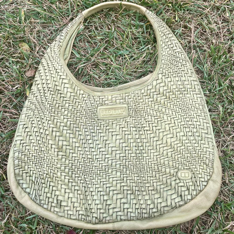Bolso de hombro hobo verde tejido Foto 1 de 3