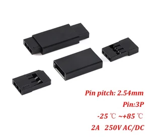 DuPont 2.54mm 3 Pin Compatible JR Connector Male/Female Plug Housing No Pin - Picture 1 of 7