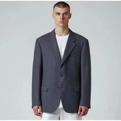 Canali Blazer Men's 46R Navy 100% Wool Classic 3 Button Sport Coat Made In Italy - Image 1 of 4