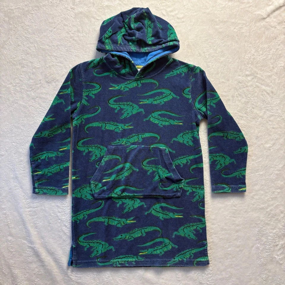 Mini roupão de banho BODEN masculino tecido terry crocodilo com capuz 8-9 anos - Imagem 1 de 4