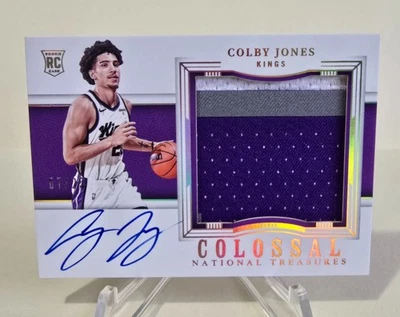 2023-24 Panini National Treasures COLBY JONES *ROOKIE JUMBO PATCH AUTO* /25 - Image 1 of 2