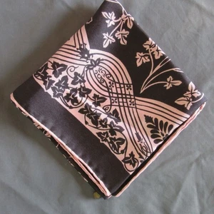 Vintage Scarf Womens Pink Black Silk Floral Made In Italy Gothic Dark Fairy - Picture 1 of 12