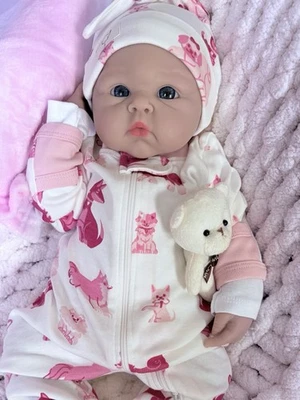 Chubby Reborn Baby Girl Doll Full  Body Soft Silicone Floppy 19” Infant 7 Lbs - Image 1 of 4