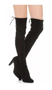 Stuart Weitzman HIGHLAND Black Suede Over The Knee Boots Shoes Size 4.5 - Picture 1 of 14