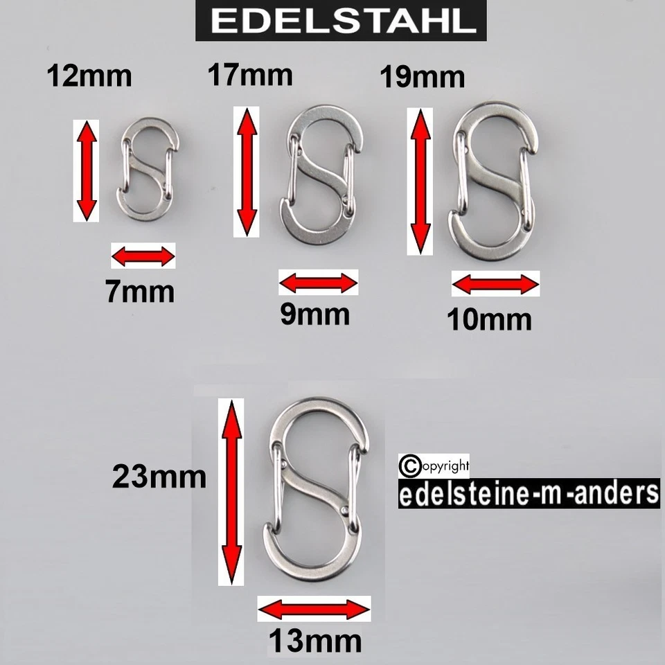MOONLIGHT S Karabiner Doppelkarabiner Karabinerhaken Schmuck Ketten Verschluss Edelstahl