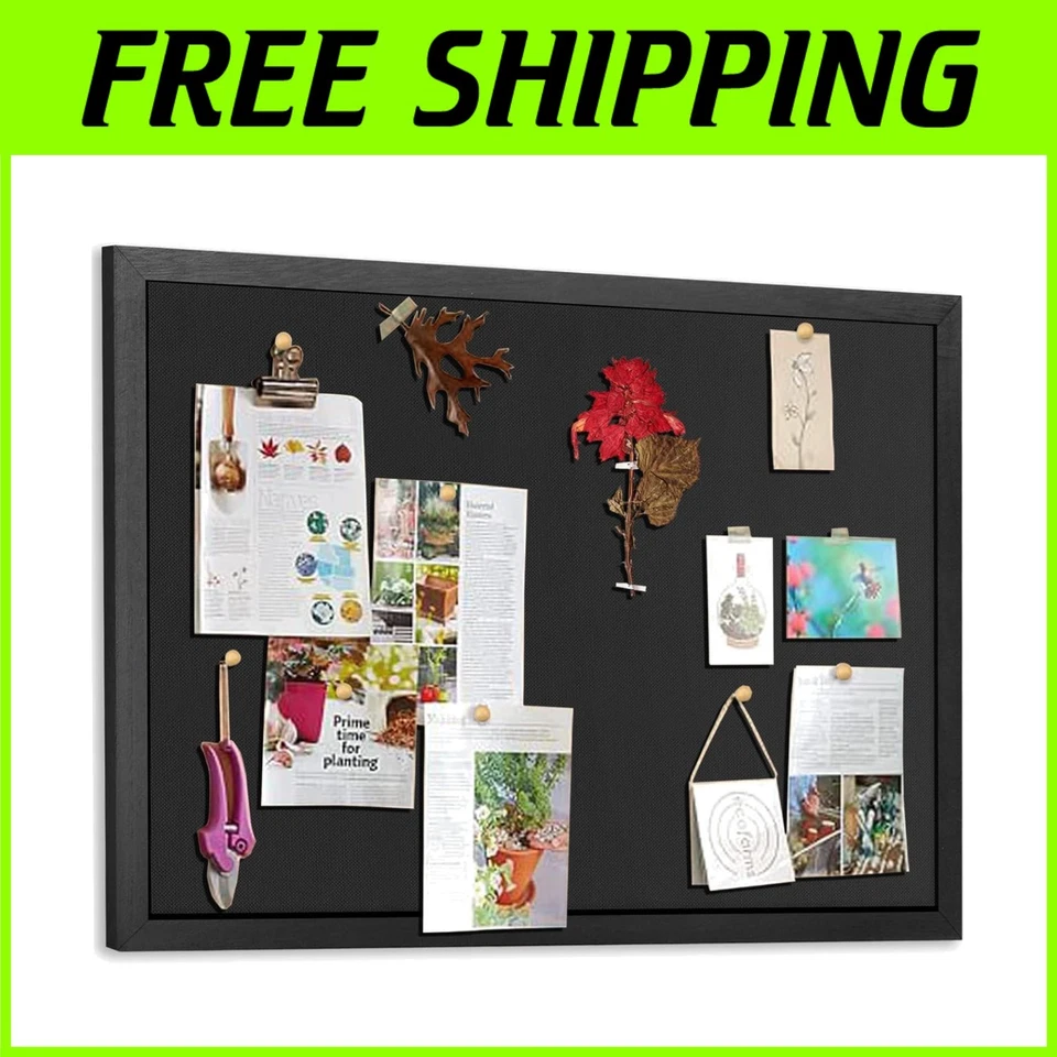 Cork Bulletin Board 23x18 Wood Frame for Office School - Image 1 of 4