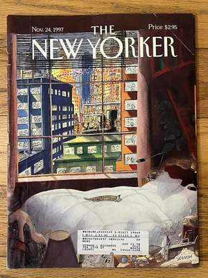 Vtg New Yorker Magazine November 24 1997 JJ Sempe Sleeping Cat NYC The Lion King - Imagem 1 de 2