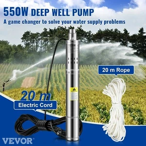 Tauchwasserpumpe 550W 35L/min Edelstahl Prävalenz max. 108m - Bild 1 von 11