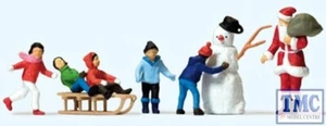 PR10626 Preiser OO/HO Father Christmas with Children & Snowman - Picture 1 of 1