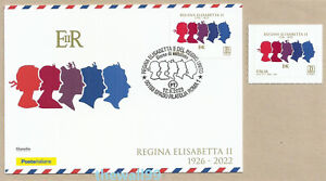 ITALIA 2023 Regina Elisabetta II - FRANCOBOLLO + CARTOLINA FILATELICA Bollo ROMA