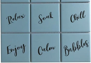 6 X Palabras para Azulejos de Baño Calcomanías Calcomanías Cocina Pared Vinilo Azulejos Impermeables - Imagen 1 de 3