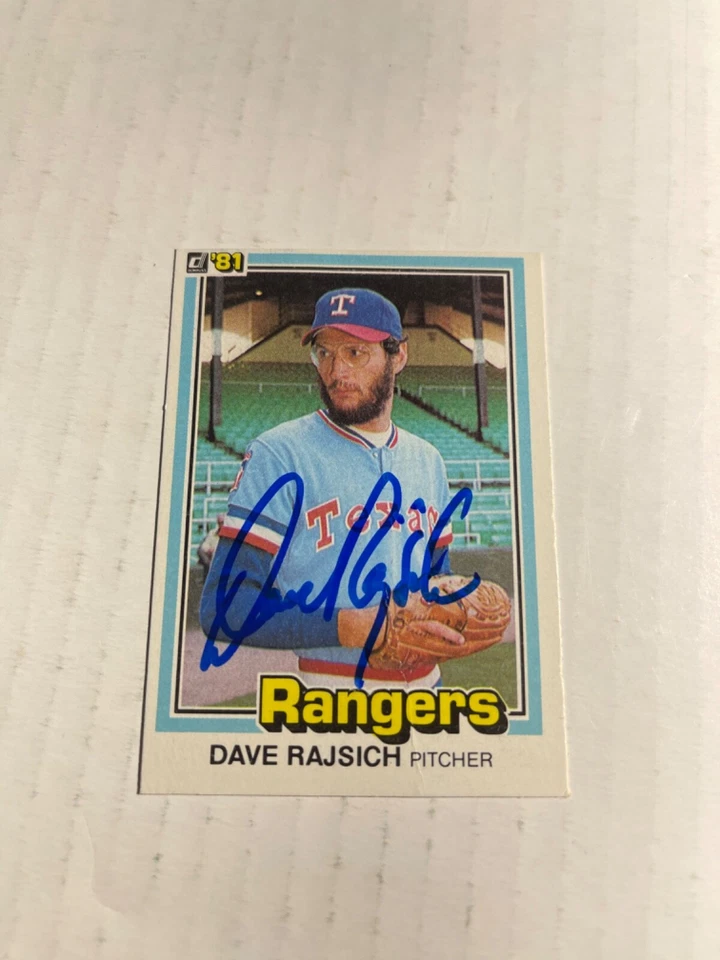 Texas Rangers DAVE RAJSICH Signed Card - Image 1 of 1