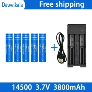High Capacity 14500 1.5V AA 2800mWh Rechargeable Li-ion Battery + Charger Tested - Picture 1 of 9