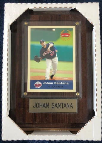Johan Santana Card on Wood Plaque with Name Plate New - Unused Cover