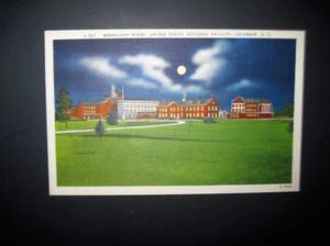 POSTAL Columbia SC VA VETERANS INSTALACIÓN por la noche Lino sin publicar #C-127 #GS - Imagen 1 de 2