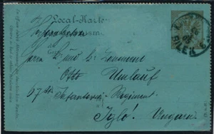 BOSNIA 1905 6h LOKAL-KARTENBRIEF, BILEK nach IGLÓ (Ungarn) - Bild 1 von 2