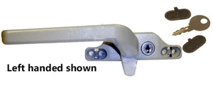Locking Kawneer Cockspur Window Handle with Key White Silver Grey RH LH - Picture 1 of 2