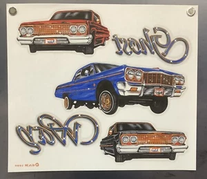 Vintage Iron-On Heat Transfer Ghost Way Hoopty Chevy Impala Hydraulic Streetwear - Picture 1 of 4