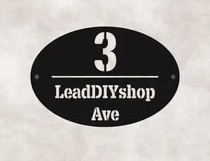 Acrylic Black Oval House Sign 28cm x 19cm Plaque Personalised Laser Cut &Fixings - Picture 1 of 6