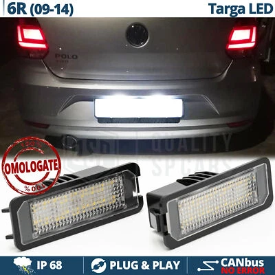 Luci TARGA Full LED per VW Polo 6R PLACCHETTE Complete 18 LED SMD CANBUS 6.500K - Immagine 1 di 4