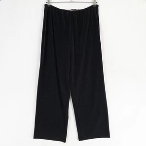 Alex Evenings Pants Womens 1X Black Velvet Stretch Knit Pull On Party Cocktail - Picture 1 of 8